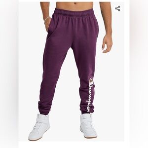 Champion Men’s Powerblend Fleece Jogger. Color Plum Port. Size Medium  N…